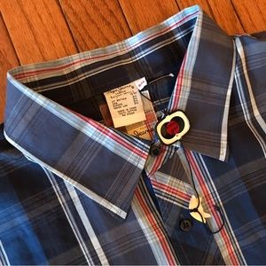 NEW Mens 3XL Pepe Jeans L/S Cotton Plaid Shirt Blue Black White NWT XXXL